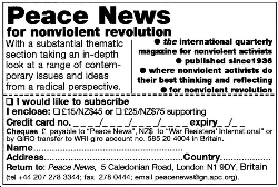 Peace News ad